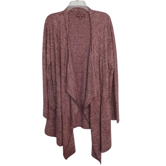 Barefoot Dreams Sweaters - Barefoot Dreams Cozychic Lite Knit Island Wrap Heathered Maroon L/XL Style 903